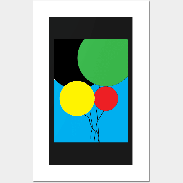 Minimalist Vivid Balloons Fly To The Sky Wall Art by CityNoir